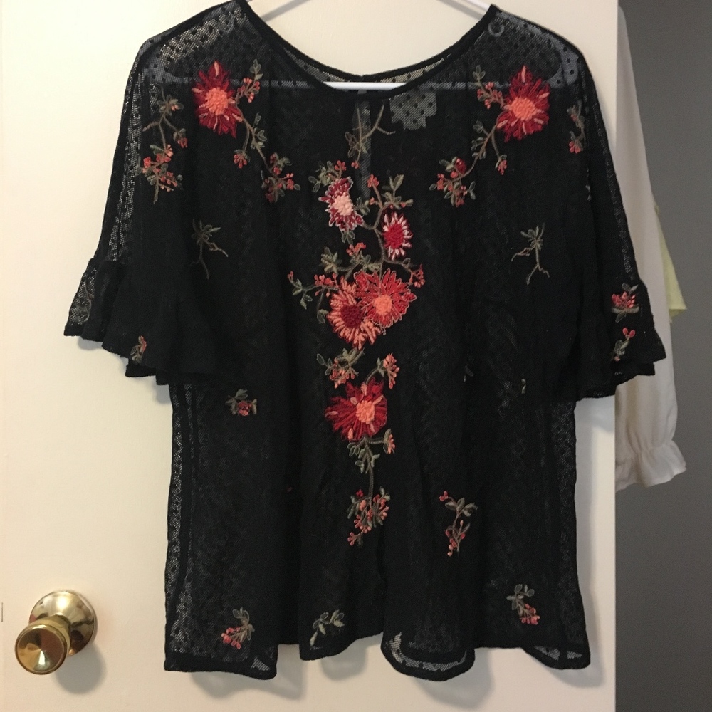 Anthropologie Embroidered Blouse
